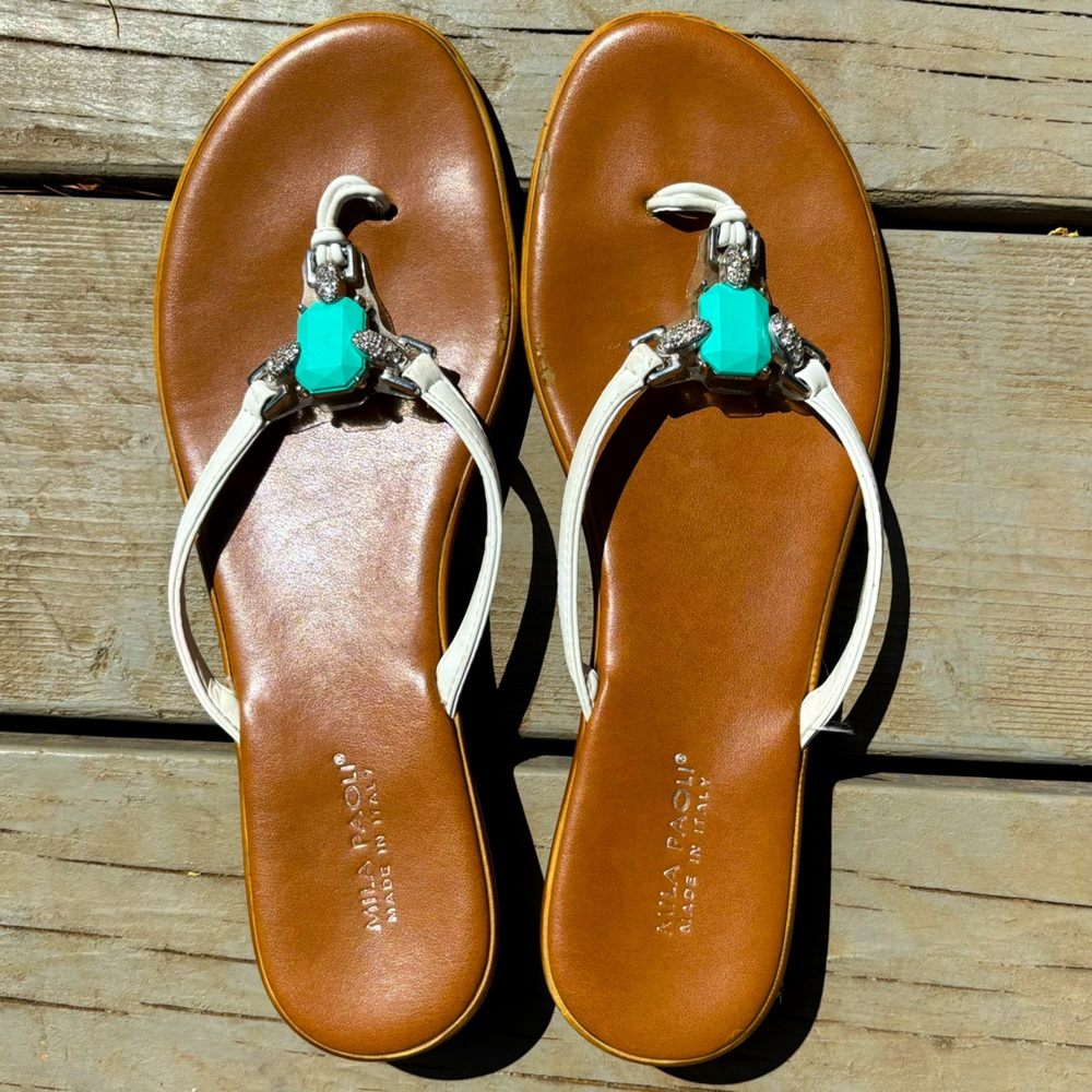 Mila Paoli flat sandals size 39, US size 8